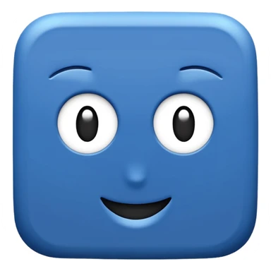 Blauw vierkant met wit vinkje in sticker