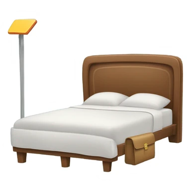 Bed with luggage tag sticker