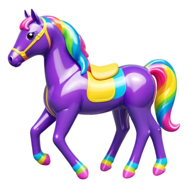  Lisa Frank style inflatable vinyl horse toy figure  sticker