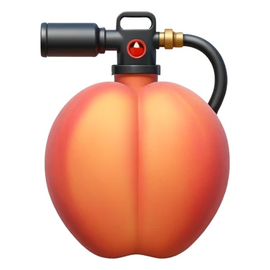 peach with a gas canister inside it  sticker