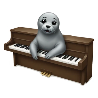 Seal playing piano sticker