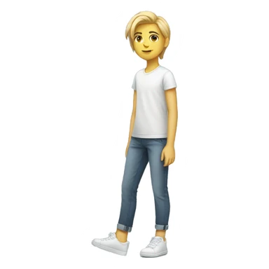 Full length white teenager sticker