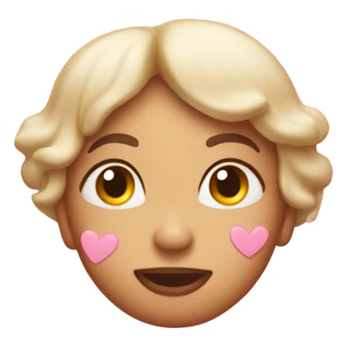 kisses with light pink hearts sticker