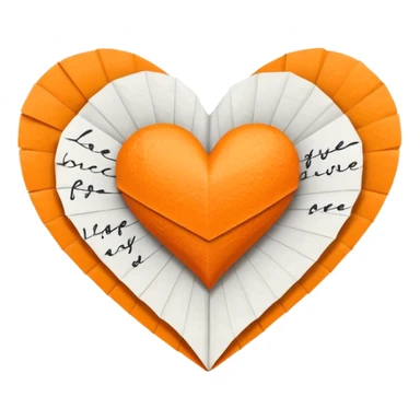 Change I don't want 2 hearts only 1 orange heart love letter sticker