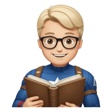 read book with captin america sticker