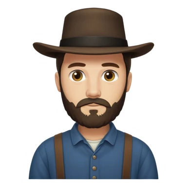 Amish man with beard and with no mustache sticker