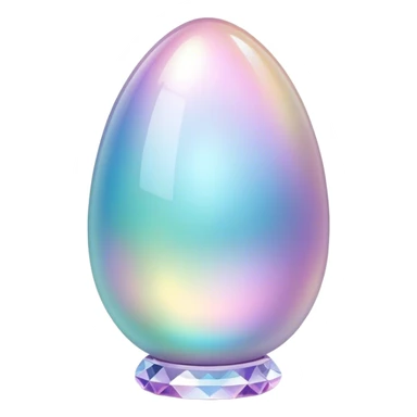 Sparkly glossy Pastel iridescent glass crystal egg sticker