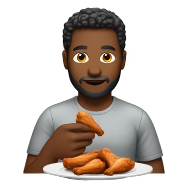 Man eating chicken wings sticker