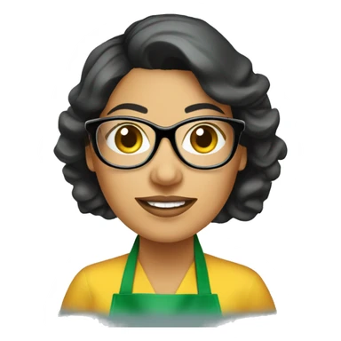 mexican lady green apron  with glasses cooking tacos sticker