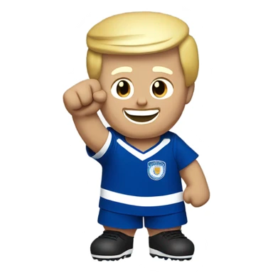 Donald Trump cheering Leicester football club wearing kit victory  sticker