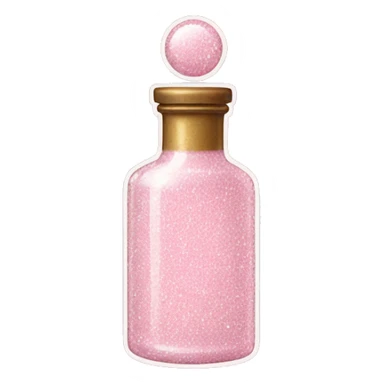 light pink glitter in vintage bottle  sticker
