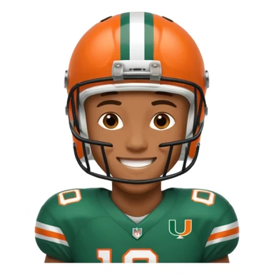 black football player for the university of miami wearing number 10  sticker