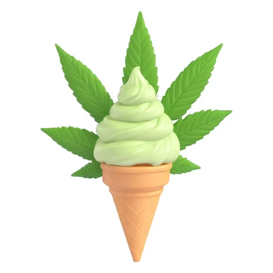 gelato with cannabis leaf sticker