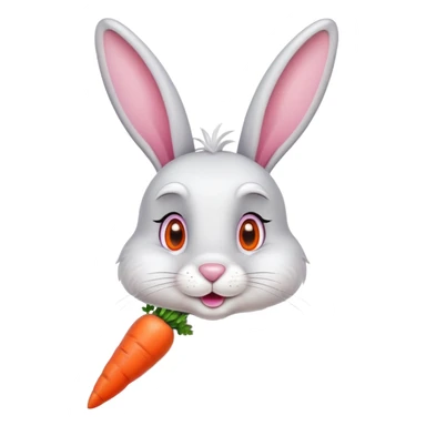 bugs bunny cartoon rabbit with carrot sticker