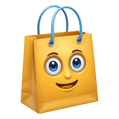 Eye-catching emoji with a discount percentage, shopping bag, and social media icon, advertising style. sticker