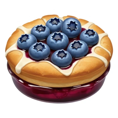 Make an emoji of a blueberry puff (small) that's broken off a bit so you can see the blueberry jam sticker