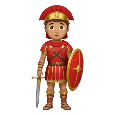 roman soldier without armor, just red clothing and fullbody view sticker