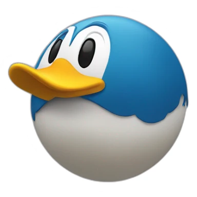 3d sphere with a cartoon Donald Duck skin texture sticker