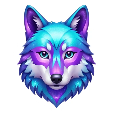 glitter purple and cian lobo sticker