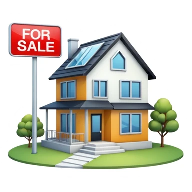 4d house w for sale sign sticker