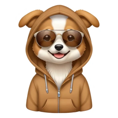 Dog wearing a hoodie and sunglasses  sticker