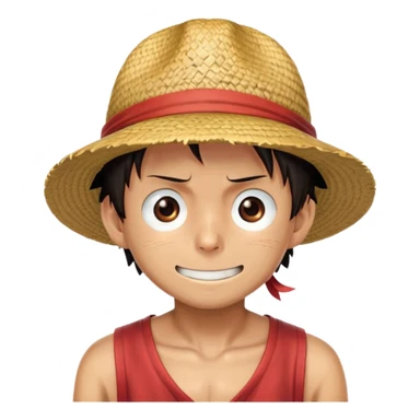 Monkey D. Luffy from One Piece with straw hat sticker