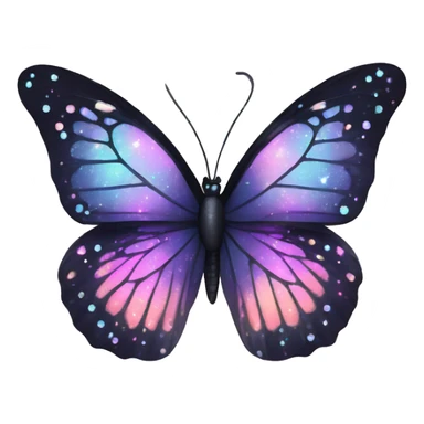 sparkly pastel black galaxy butterfly sticker