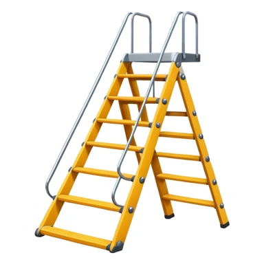 Design an adjustable trapezoid-shaped ladder slide that is customizable in terms of base width and target height, and has multiple levels. Please present it in a cartoon style. sticker