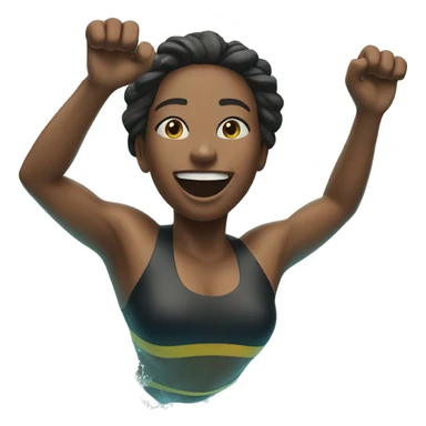 woman jumping into swimming pool sticker