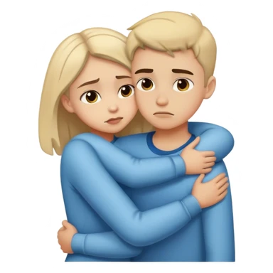 girl and boy hugging but the boy is mad  sticker