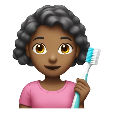 girl with a toothbrush sticker
