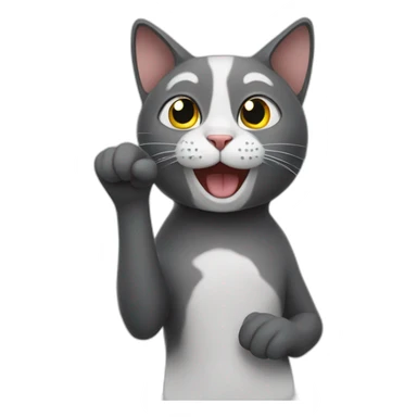 Cat saying hello with his hands sticker