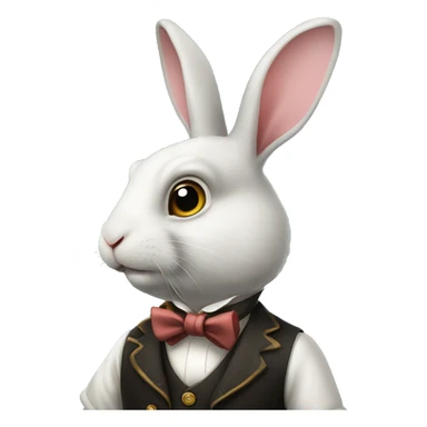 rabbit wearing a waistcoat and monocle alice in wonderland like sticker