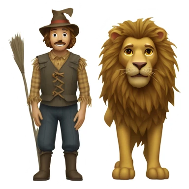 The scarecrow and cowardly lion  sticker
