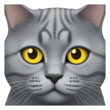 Grey big British shorthair cat with yellow eyes  sticker