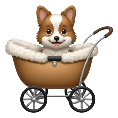 dog in a pram sticker