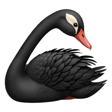 Black swan facing left sticker
