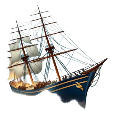 Icon for Historical Movies: Age of Great Geographical Discoveries. A vintage movie poster-style design with sailors battling a fierce storm at sea. Include crashing waves, lightning, a damaged ship, and heroic sailors gripping ropes. Intense, dramatic atmosphere. Transparent background. sticker