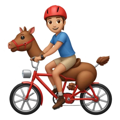 guy riding a bike emoji except the bike is a meat emoji with wheels sticker