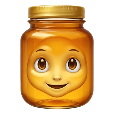 Jar of honey with a face  sticker