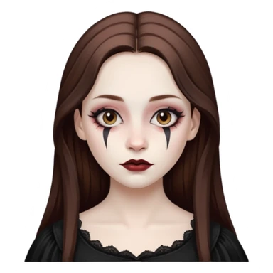 gótica con la cara pintada, pelo marrón  sticker
