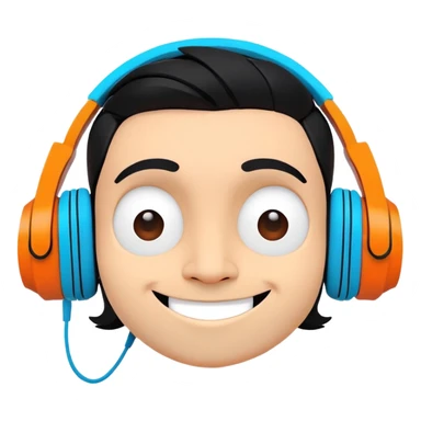 Sprunki character from Incredibox, cute cartoon mascot with headphones sticker