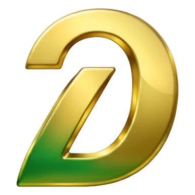 number seven  in golden and green shadows sticker