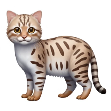 Realistic albino albinism colorful shiny glossy smooth whitish pastel dusky dark gloomy wild natural elegant lifelike Pallas-cat-ocicat-ocelot-Rusty-spotted-cat-fusion-hybrid-animal-creature, full body, hyper-realism sticker