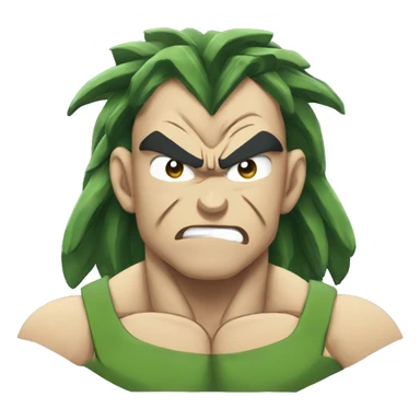 broly emoji, just his face, expressing feelings such as sadness, anger and all the others sticker