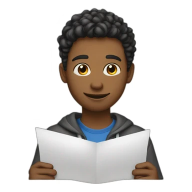 young man who write on paper sticker