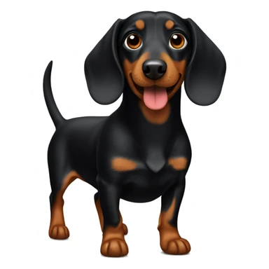A daschund black dog sticker