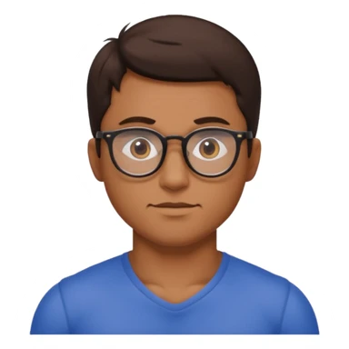 Male core muscles white dark brown hair round glasses sticker