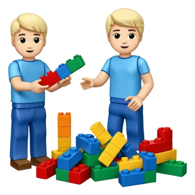 boys playing with legos full body sticker