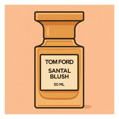 Flat toon style illustration of Tom Ford santal blush perfume  sticker